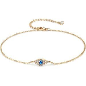Dainty Ankle Bracelet,14KGold Plated Tiny Bead Anklet Dainty White CubicZirconia